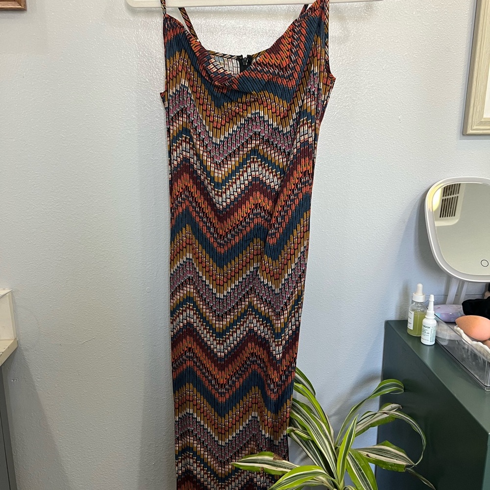 Chevron Patterned Maxi Dress